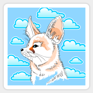 Cloudy fox Sticker